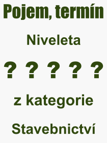 Co je to Niveleta? Vznam slova, termn, Odborn termn, vraz, slovo Niveleta. Co znamen pojem Niveleta z kategorie Stavebnictv?