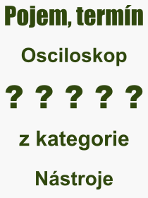 Co je to Osciloskop? Význam slova, termín, Definice odborného termínu, slova Osciloskop. Co znamená pojem Osciloskop z kategorie Nástroje?