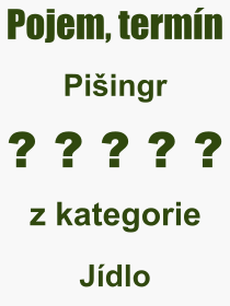 Co je to Piingr? Vznam slova, termn, Odborn termn, vraz, slovo Piingr. Co znamen pojem Piingr z kategorie Jdlo?