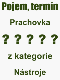 Co je to Prachovka? Vznam slova, termn, Vraz, termn, definice slova Prachovka. Co znamen odborn pojem Prachovka z kategorie Nstroje?