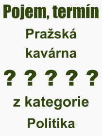 Co je to Prask kavrna? Vznam slova, termn, Odborn vraz, definice slova Prask kavrna. Co znamen slovo Prask kavrna z kategorie Politika?