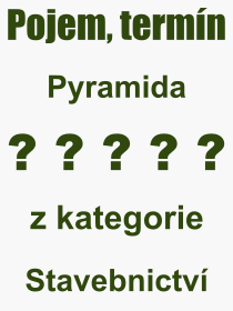 Co je to Pyramida? Význam slova, termín, Výraz, termín, definice slova Pyramida. Co znamená odborný pojem Pyramida z kategorie Stavebnictví?