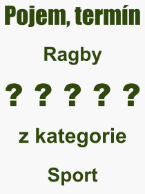 Co je to Ragby? Vznam slova, termn, Definice odbornho termnu, slova Ragby. Co znamen pojem Ragby z kategorie Sport?