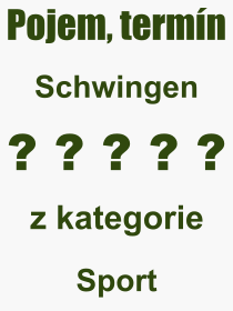 Co je to Schwingen? Vznam slova, termn, Odborn vraz, definice slova Schwingen. Co znamen pojem Schwingen z kategorie Sport?