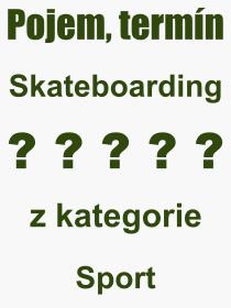 Co je to Skateboarding? Význam slova, termín, Výraz, termín, definice slova Skateboarding. Co znamená odborný pojem Skateboarding z kategorie Sport?