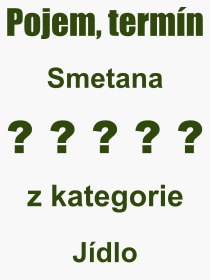 Co je to Smetana? Vznam slova, termn, Odborn vraz, definice slova Smetana. Co znamen slovo Smetana z kategorie Jdlo?