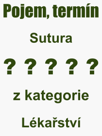 Pojem, vraz, heslo, co je to Sutura? 
