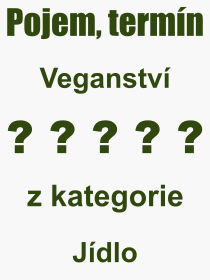 Co je to Veganstv�? V�znam slova, term�n, V�raz, term�n, definice slova Veganstv�. Co znamen� odborn� pojem Veganstv� z kategorie J�dlo?