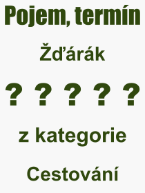 Co je to Žďárák? Význam slova, termín, Odborný výraz, definice slova Žďárák. Co znamená pojem Žďárák z kategorie Cestování?