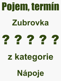 Pojem, v�raz, heslo, co je to Zubrovka? 