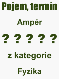 Co je to Ampér? Význam slova, termín, Výraz, termín, definice slova Ampér. Co znamená odborný pojem Ampér z kategorie Fyzika?