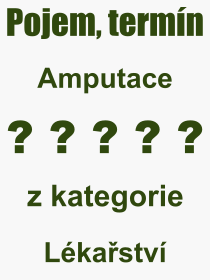 Pojem, výraz, heslo, co je to Amputace? 