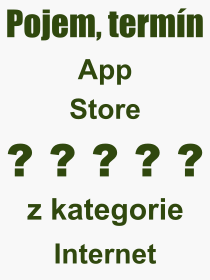 Co je to App Store? Význam slova, termín, Výraz, termín, definice slova App Store. Co znamená odborný pojem App Store z kategorie Internet?