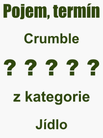 Co je to Crumble? Význam slova, termín, Definice odborného termínu, slova Crumble. Co znamená pojem Crumble z kategorie Jídlo?