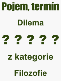 Pojem, v�raz, heslo, co je to Dilema? 