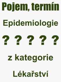 Pojem, výraz, heslo, co je to Epidemiologie? 