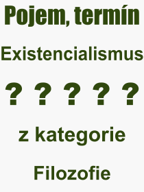 Pojem, vraz, heslo, co je to Existencialismus? 