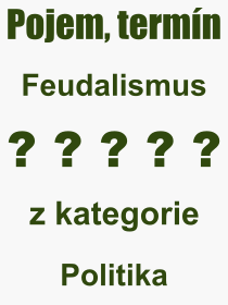 Pojem, výraz, heslo, co je to Feudalismus? 