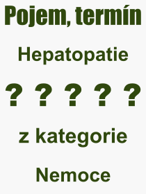 Pojem, vraz, heslo, co je to Hepatopatie? 