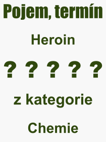 Co je to Heroin? Vznam slova, termn, Definice odbornho termnu, slova Heroin. Co znamen pojem Heroin z kategorie Chemie?