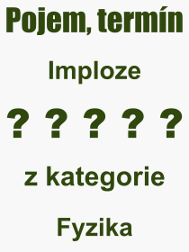 Co je to Imploze? Vznam slova, termn, Definice vrazu, termnu Imploze. Co znamen odborn pojem Imploze z kategorie Fyzika?