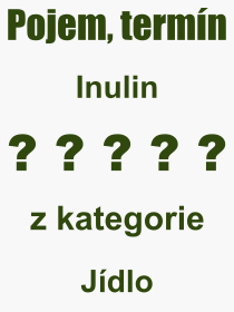 Pojem, výraz, heslo, co je to Inulin? 