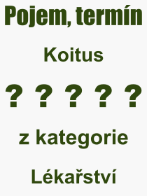 Pojem, vraz, heslo, co je to Koitus? 