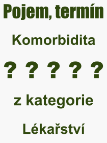Pojem, výraz, heslo, co je to Komorbidita? 