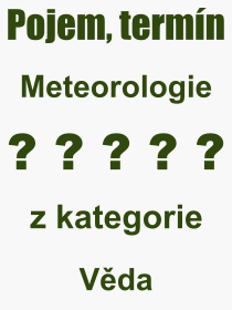 Co je to Meteorologie? Vznam slova, termn, Definice vrazu, termnu Meteorologie. Co znamen odborn pojem Meteorologie z kategorie Vda?