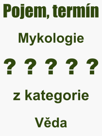 Pojem, vraz, heslo, co je to Mykologie? 