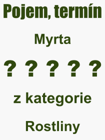 Pojem, výraz, heslo, co je to Myrta? 
