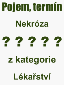 Co je to Nekrza? Vznam slova, termn, Definice vrazu, termnu Nekrza. Co znamen odborn pojem Nekrza z kategorie Lkastv?