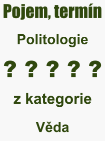 Co je to Politologie? Vznam slova, termn, Odborn vraz, definice slova Politologie. Co znamen pojem Politologie z kategorie Vda?