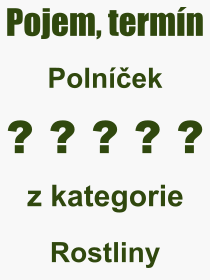 Co je to Polnek? Vznam slova, termn, Odborn vraz, definice slova Polnek. Co znamen slovo Polnek z kategorie Rostliny?