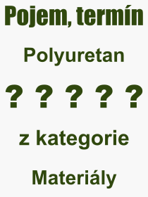 Co je to Polyuretan? Vznam slova, termn, Odborn vraz, definice slova Polyuretan. Co znamen pojem Polyuretan z kategorie Materily?