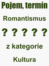 Pojem, výraz, heslo, co je to Romantismus? 