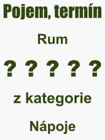 Co je to Rum? Význam slova, termín, Odborný termín, výraz, slovo Rum. Co znamená pojem Rum z kategorie Nápoje?
