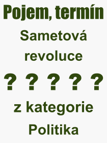 Pojem, vraz, heslo, co je to Sametov revoluce? 