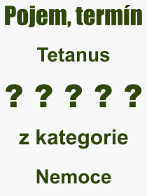 Pojem, výraz, heslo, co je to Tetanus? 