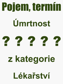 Co je to mrtnost? Vznam slova, termn, Definice odbornho termnu, slova mrtnost. Co znamen pojem mrtnost z kategorie Lkastv?