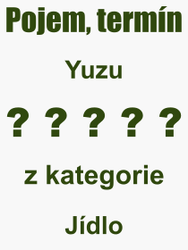 Co je to Yuzu? Vznam slova, termn, Definice odbornho termnu, slova Yuzu. Co znamen pojem Yuzu z kategorie Jdlo?