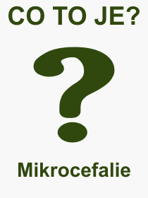 Co je to Mikrocefalie? Vznam slova, termn, Odborn termn, vraz, slovo Mikrocefalie. Co znamen pojem Mikrocefalie z kategorie Lkastv?