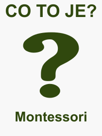 Co je to Montessori? Význam slova, termín, Definice výrazu, termínu Montessori. Co znamená odborný pojem Montessori z kategorie Školství?