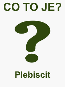 Co je to Plebiscit? Význam slova, termín, Výraz, termín, definice slova Plebiscit. Co znamená odborný pojem Plebiscit z kategorie Politika?