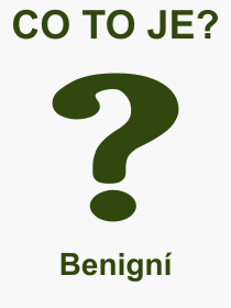 Co je to Benigní? Význam slova, termín, Výraz, termín, definice slova Benigní. Co znamená odborný pojem Benigní z kategorie Lékařství?