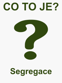 Co je to Segregace? Význam slova, termín, Odborný termín, výraz, slovo Segregace. Co znamená pojem Segregace z kategorie Latina?