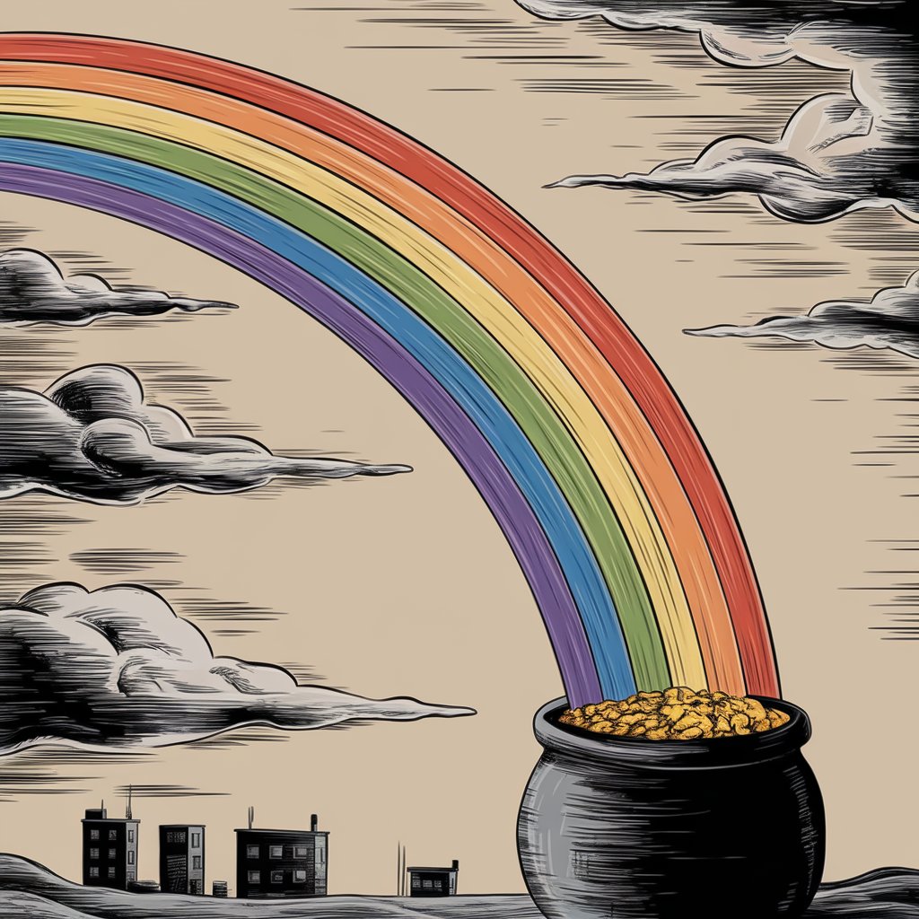 Kategorie bankovnictví, Peníze duha, offsetová hypotéka, ilustrační obrázek Kategorie bankovnictví, Peníze duha, offsetová hypotéka, ilustrační obrázek