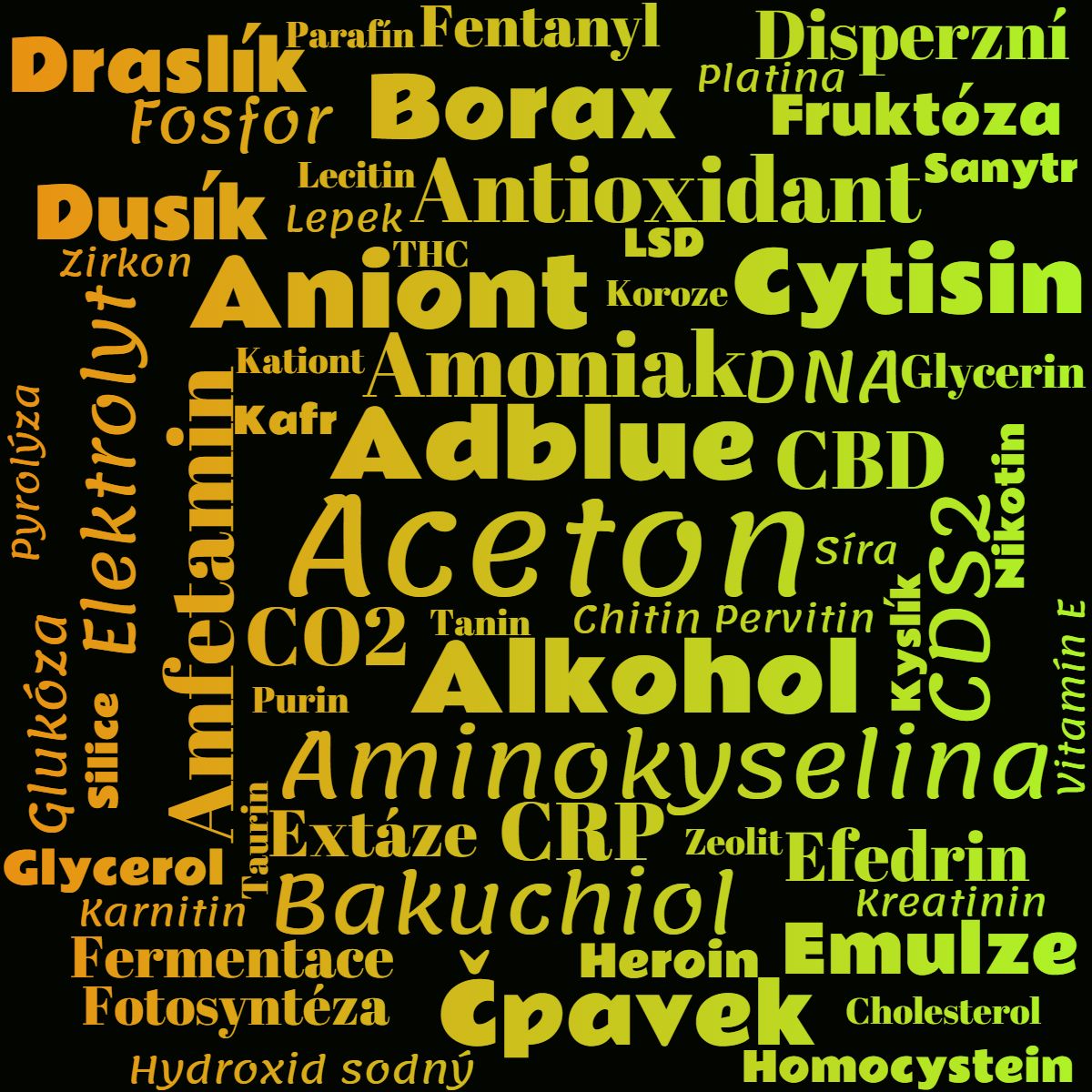 Kategorie chemie, amfetamin, ilustran obrzek