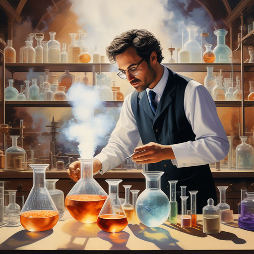 Kategorie chemie, mlad chemik, efedrin, ilustran obrzek