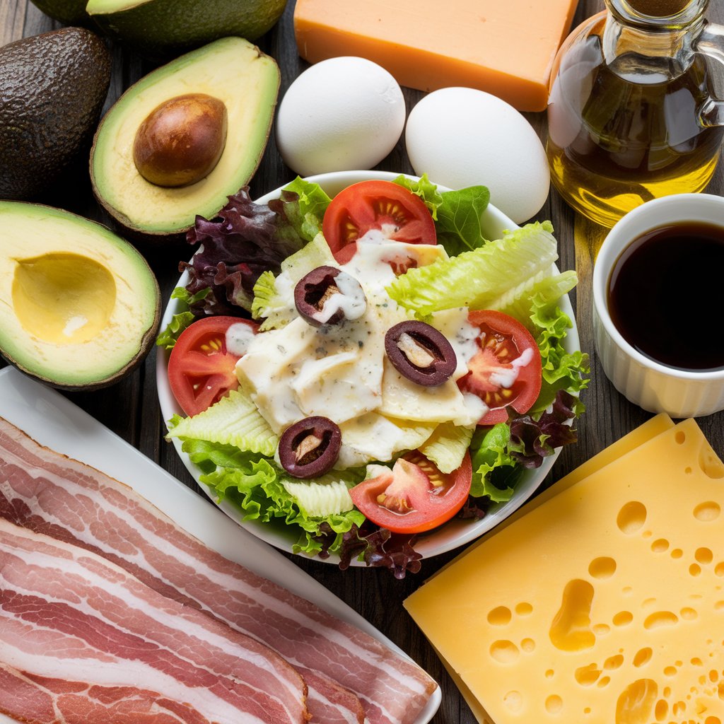 Kategorie jdlo, Avokdo, vejce, slanina a kva, pita, ilustran obrzek